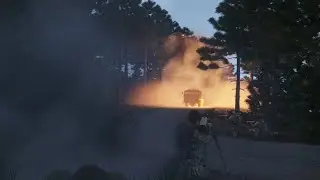 ambush of ukrainian mineral transport car and tanker by russian gunners - ARMA 3