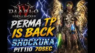 PERMA TP SHOCKUNA is BROKEN ⚡ Pit 110 in 70s | Diablo 4 LoH