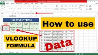 How to apply VLOOKUP formula in MS Excel | Find data from other Table by vlookup