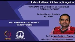 Lec 25 - Mean and variance of a random variable