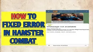 how to fixed the error in Hamster combat actual tutorial