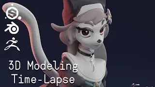 ZBrush and Blender Modeling - 3D Character - Time-lapse // Liesel