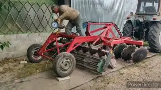 АГ 2.4 з навісної на прицепну. МТЗ 80 з АГешкою в полі.