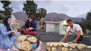 Empathy of the nomads: cooking charcoal pizza and making a winter yard with Masoumeh filming**