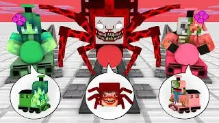 CUTE ZOMBIE TRAIN SCHOOL & CHOO CHOO CHARLES CHALLENGE - Minecraft Animation