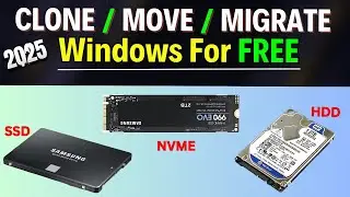 How To Migrate Windows To New SSD, HDD, NVME, M2 For FREE (2024)