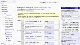 Moodle - Adding questions to the quiz