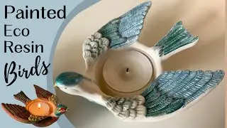 Painting Aqua Cast TWO WAYS. Bird Tea Light Holders