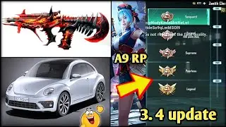 New Hard Mode & A9 RP & many thing in 3.4 Update😍| (BGMI)