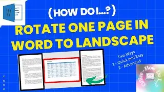 Change Orientation or Rotate One Page in Word - Easy Section Break