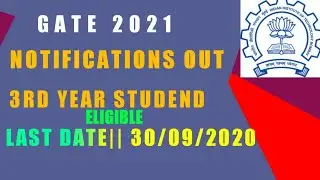 GATE 2021 BIG Announcement | Good News | 3rd Year Student Eligible GATE-2021 | IIT Bombay | Syllabus