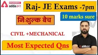 Rajasthan JE | Most Expected Questions  | Engineers Adda