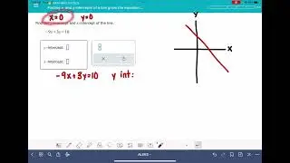 ALEKS: Finding x- and y-intercepts of a line: Advanced