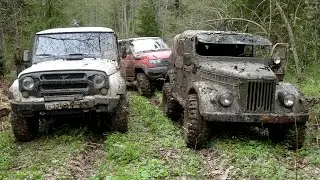 На что способен Барс против подготовленных внедорожников? Два ГАЗ-69 и УАЗ Патриот.