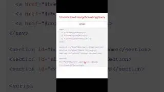 Smooth Scroll Navigation using jQuery