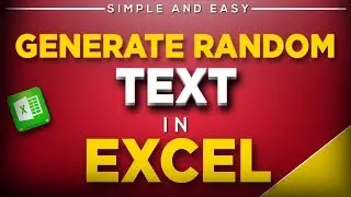 How to use Random function to generate Random Text Data in Excel in Hindi