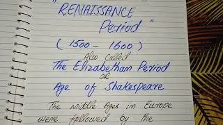 Renaissance Period /The Elizabethan Period/Age of Shakespeare/English Literature. #literature #study
