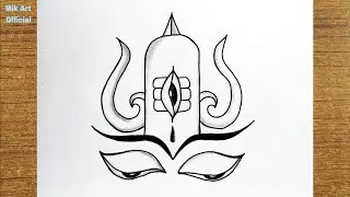 Easy Mahadev Lingam Drawing of god || Easy Lord Shiva drawing Step by Step || Mik Art Official
