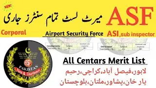Asf corporal merit list 2022|Asf sub inspector merit list 2022|Asf written test result 2022|