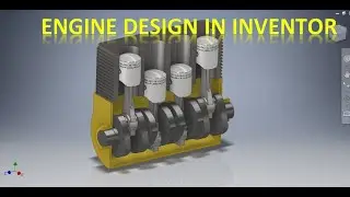 4 Cylinder engine Design in Autodesk Inventor || Autodesk Inventor 3d Assembly Tutorials || Inventor