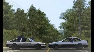 Takumi vs Shinji AE86 Battle on Akina Downhill! Initial D Final Battle! - Assetto Corsa