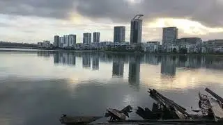 Morning relaxing water views with nature sounds Sydney Olympic park shipwreck area