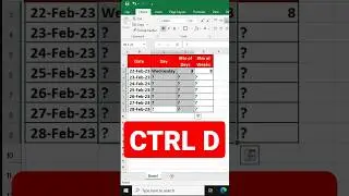 How to Get DAY | No of WEEKS | No of DAYS in Excel Shortcut keys 