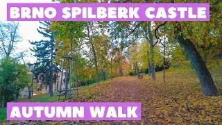[4K] 🇨🇿🍁 #Brno, Czech Republic | 🏰 Špilberk #Castle park | Evening autumn walk 🍂