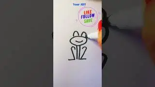 Cool frog Easy drawing #drawing #howtodraw