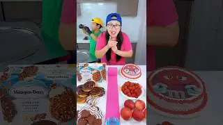 M&M red foods vs chocolate food ice cream challenge!🍨 080 #funny by Ethan Funny Family