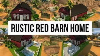 Rustic Red Barn Home - Sims 4. - Speed Build