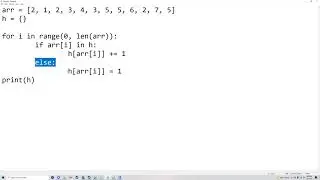 Using hash to count array elements frequency | Python coding