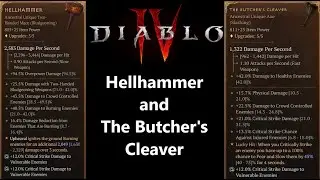 Diablo 4 | Quick Overview of the Hellhammer and Butcher's Cleaver Unique Barbarian Weapons