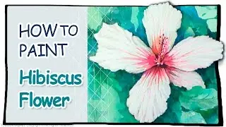 Hibiscus Flower Watercolor Painting - Time lapse