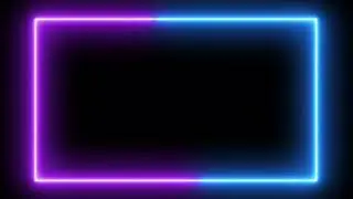 Neon Rectangle Frame Glowing Border Black Screen/Neon Lighting Frame Glowing Border/Neon Border