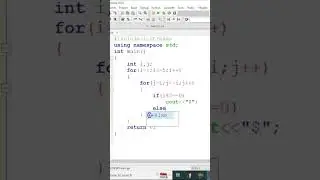 c++ program to print a triangle pattern using nested for loop 