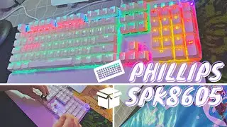 💕 BUDGET Keyboard ⌨️ - Phillips SPK8650 - White - RED switch - RGB | Unbox 📦✨ / Typing sound 🔈🤍