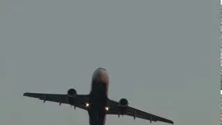 plane taking off extremely close up