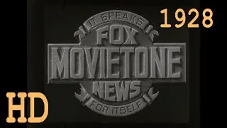 Fox Movietone News 1928 Herbert Hoover Speech at MSG New York Al Smith Navy Saratoga 16mm Sound HD