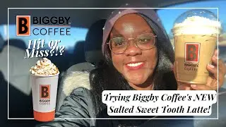 Trying Biggby Coffee's NEW Salted Sweet Tooth Latte! Winter Drinks ❄️ | SIPPING WITH JACK