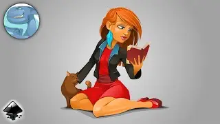 Girl with a book. Inkscape vector drawing. Drawing process.