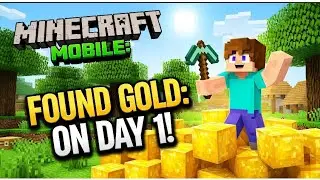 I Found Gold Blocks on Day 1 | Minecraft Gameplay on Mobile #1 | Minecraft Survival series |