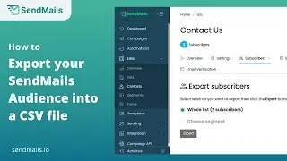 How to Export your SendMails.io Audience Subscriber into a CSV File