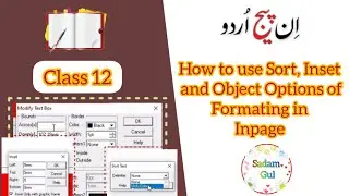 How to use Sort, Inset and Object Options of Formating in Inpage by Sadamgul
