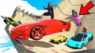 SUPER MEGA RAMP JUMP CHALLENGE in GTA 5 with BOB & CHOP
