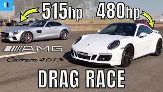 DRAG RACE: Mercedes AMG GT S vs Porsche 911 Carrera 4 GTS