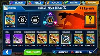 XINATHODON Vs TYLOSAURUS Vs MOSASAURUS DEFEAT 9 OPPONENTS | JURASSIC WORLD THE GAME