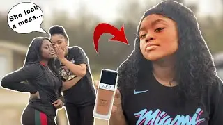 PUTTING A WHOLE BOTTLE OF FOUNDATION ON TO SEE MY SISTERS REACTION!! *HILARIOUS!!*