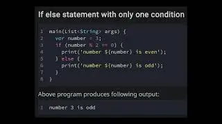 If Else Control Flow Statement in Dart Programming Language