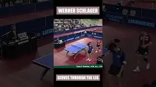 Werner Schlager SERVES THROUGH THE LEG! #shorts #tabletennis